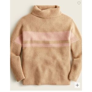 NWT J. Crew Cashmere relaxed turtleneck sweater in stripe